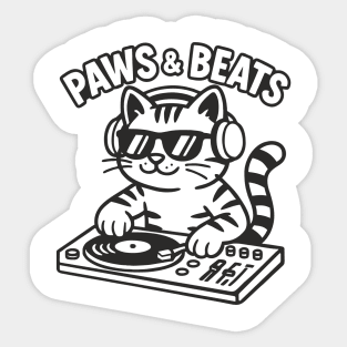 Dj Cat outline Sticker
